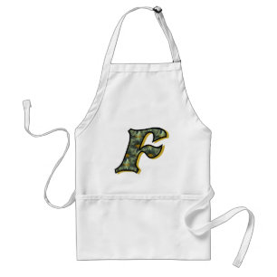 Daisy Monogram Initial F Standard Apron