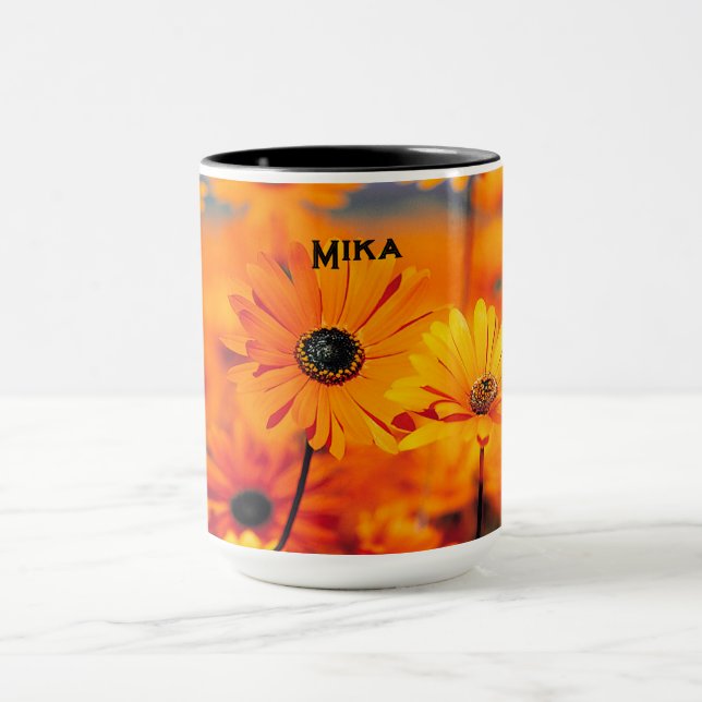 Daisy Mug with Orange Flowers (Center)