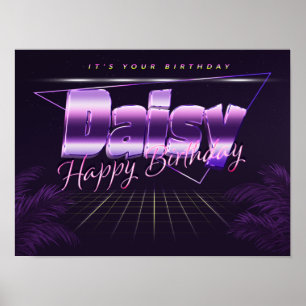 Daisy Name First Name pura retro poster Birthday