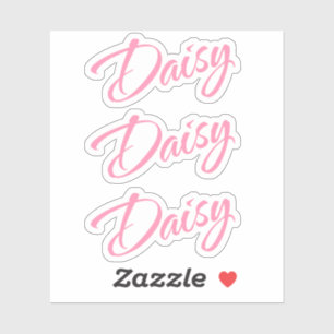 Daisy name pink cursive font x3