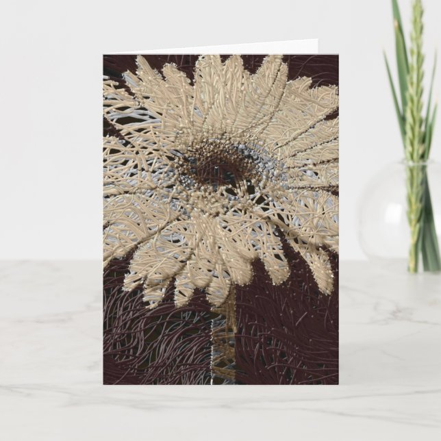 daisy note card  brown tones thinking of you (Front)