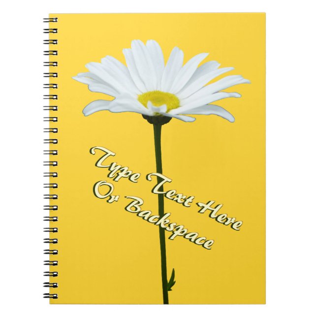 Daisy Notebook Personalised Daisy Flower Notebook (Front)