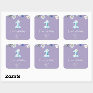 Daisy Number 1 Birthday Stickers