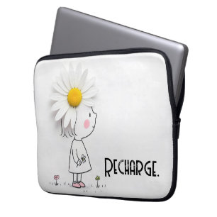 Daisy On a Little Girl's Head With Quote Laptop Sleeve