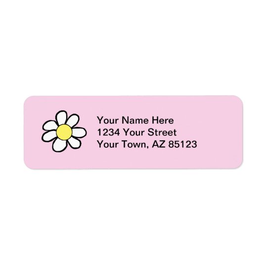 Daisy on a Pink Background Return Address Label