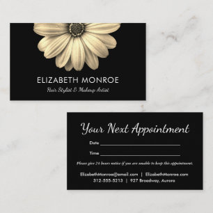 Daisy on Black Salon Hair Stylist Appointment Card