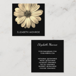 Daisy on Black Square Calling Card