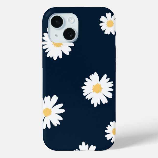 Daisy On Blue Pattern Case-Mate iPhone Case (Back)