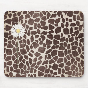 Daisy on Giraffe Print Mouse Pad
