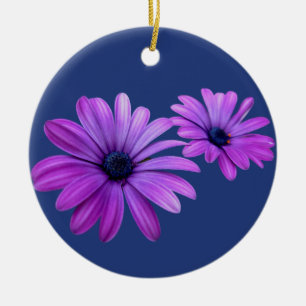 Daisy Ornament Purple Flowers Christmas Decoration