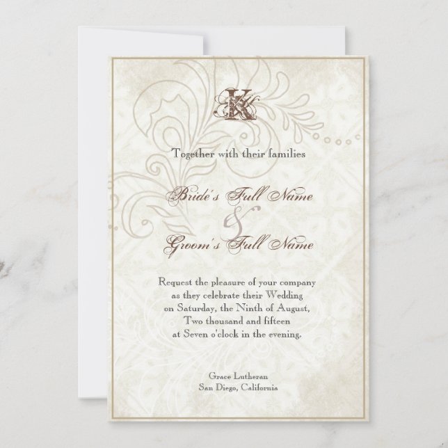 Daisy, Pansy, Rose n Butterfly, Wedding Invitation (Front)