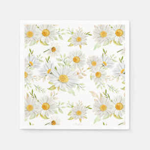 Daisy Paper Napkins, Floral Garden Party Supplies Napkin