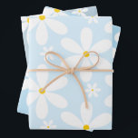 Daisy Pattern (Blue) Wrapping Paper Sheet<br><div class="desc">Pretty,  elegant daisy pattern wrapping paper presented with three shades of blue backgrounds.  Simple yet perfect for that special someone.  Be sure to check out the rest of my collection for colour vriations and complimenting products.  I hope you enjoy!</div>