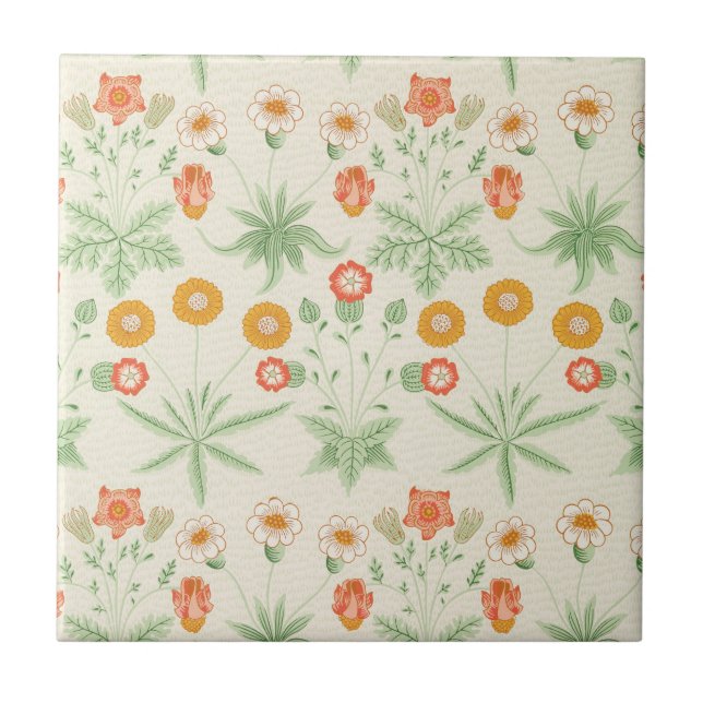 Daisy Pattern by William Morris  Ceramic Tile (Front)