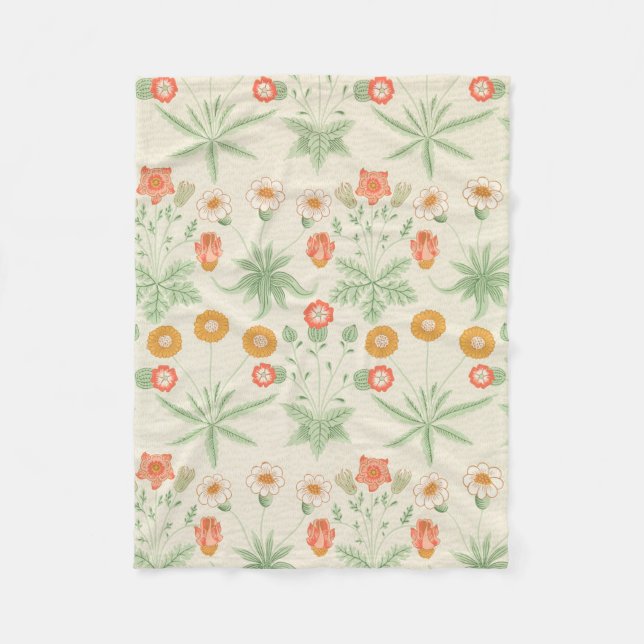 Daisy Pattern (by William Morris) Fleece Blanket (Front)