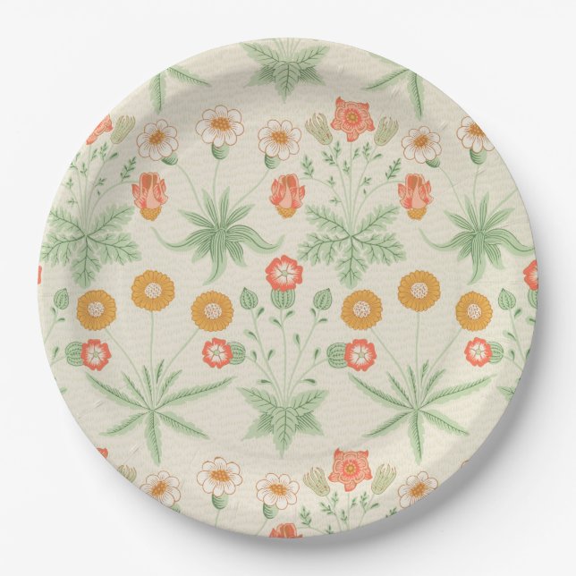 Daisy Pattern (by William Morris) Paper Plate (Front)