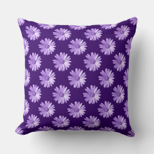 Daisy Pattern - Deep Purple Cushion