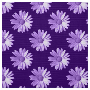Daisy Pattern - Deep Purple Fabric