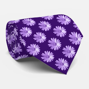 Daisy Pattern - Deep Purple Tie