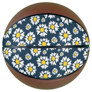 Daisy Pattern, Floral Pattern, White Daisies Basketball