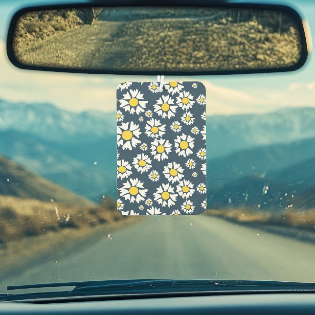Daisy Pattern, Floral Pattern, White Daisies Car Air Freshener (Creator Uploaded)