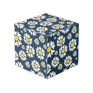 Daisy Pattern, Floral Pattern, White Daisies Cube