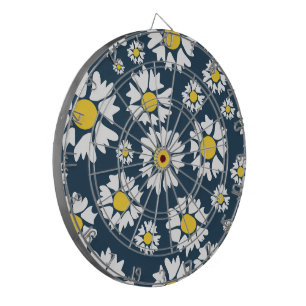 Daisy Pattern, Floral Pattern, White Daisies Dartboard