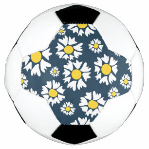 Daisy Pattern, Floral Pattern, White Daisies Soccer Ball