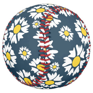 Daisy Pattern, Floral Pattern, White Daisies Softball