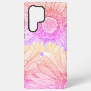 Daisy pattern in pink, yellow and lilac xl samsung galaxy case