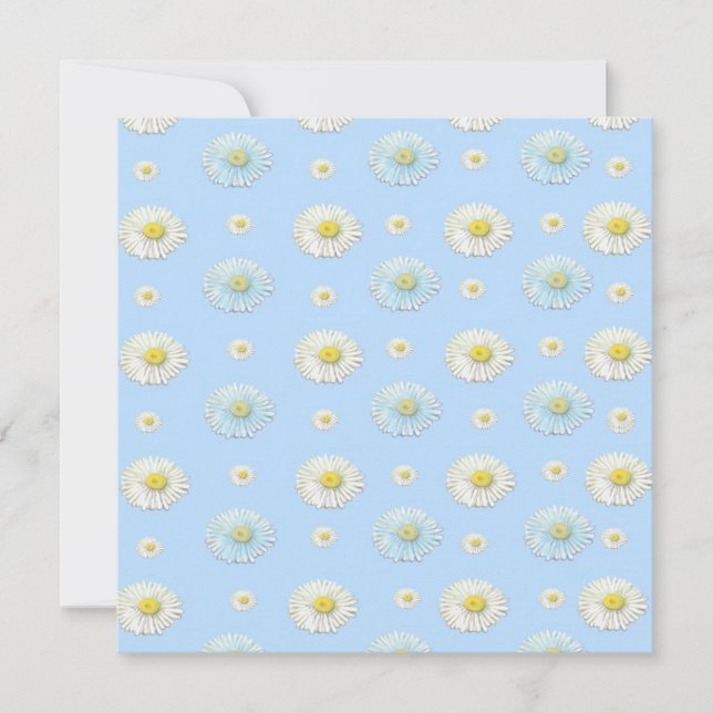 Daisy Pattern on light blue background  Card (Front)