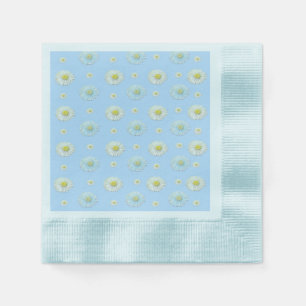 Daisy Pattern on light blue background  Napkin