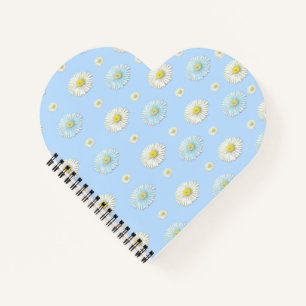 Daisy Pattern on light blue background Notebook