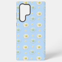 Daisy Pattern on light blue background