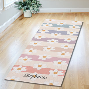Daisy Pattern Personalised Yoga Mat