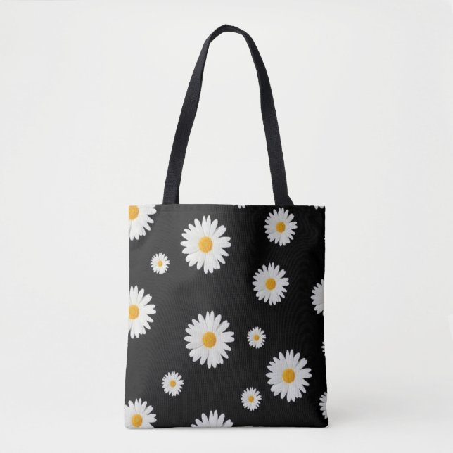 Daisy Pattern Print Tote Bag (Front)