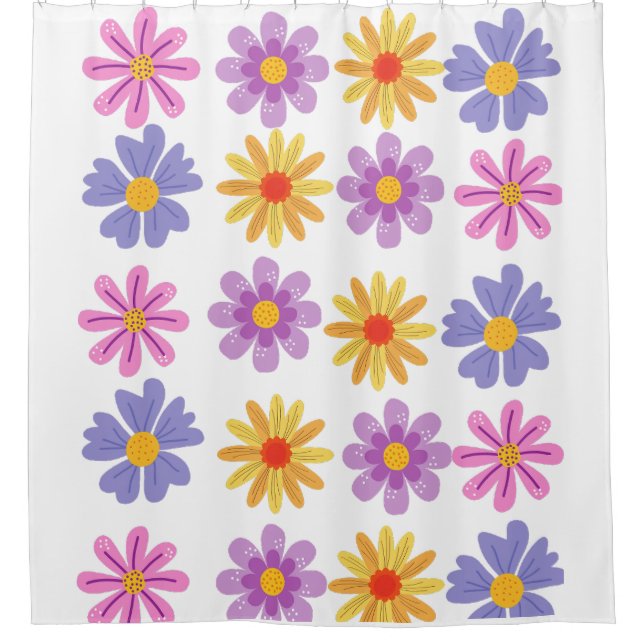 Daisy Pattern  Shower Curtain (Front)
