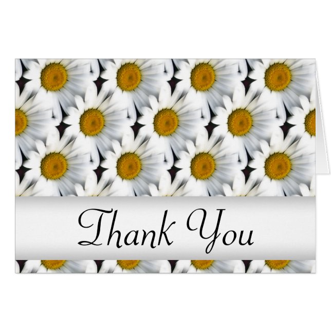 Daisy Pattern Thank You Card (Front Horizontal)