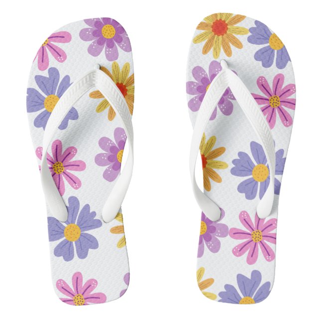 Daisy Pattern  Thongs (Footbed)