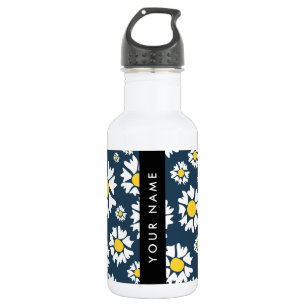 Daisy Pattern, White Daisies, Your Name 532 Ml Water Bottle