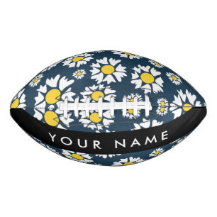 Daisy Pattern, White Daisies, Your Name Football