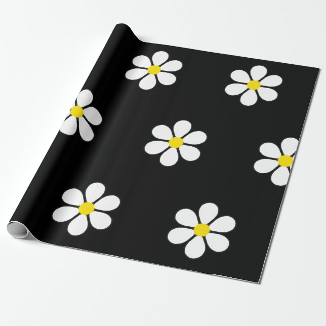 Daisy Pattern Wrapping Paper (Unrolled)