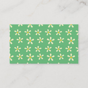 Daisy Pattern Yellow & White Daisies on Green Business Card