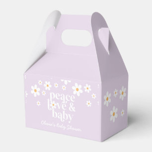 Daisy Peace Love Baby Retro Baby Shower Favour Box