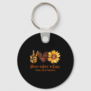 Daisy Peace Love Cure Kidney Cancer Awareness Gift Key Ring