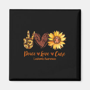 Daisy Peace Love Cure Leukaemia Awareness Gift Magnet