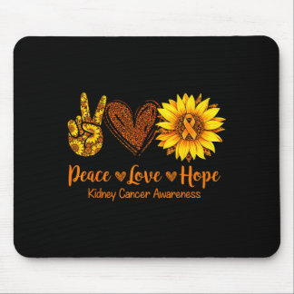 Daisy peace love hope kidney cancer awareness mouse pad