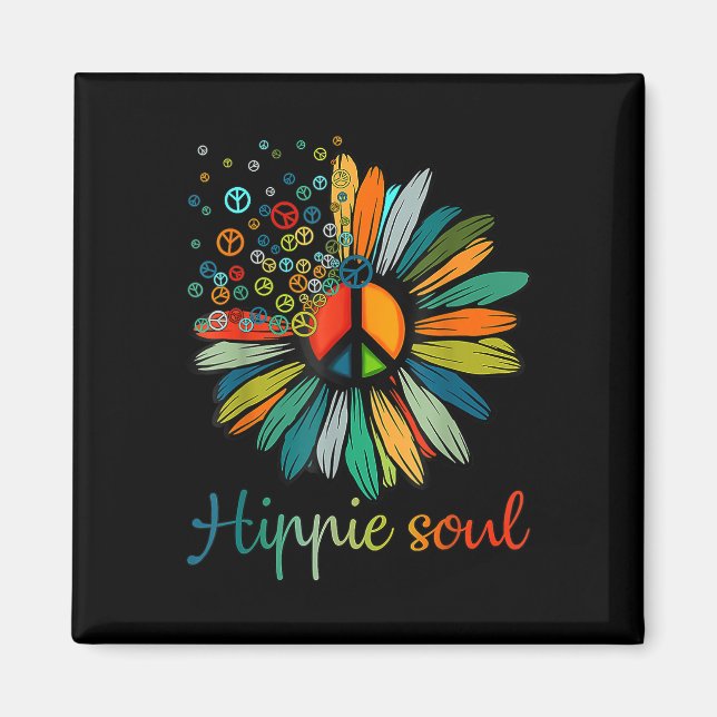 Daisy Peace Sign Hippie Soul Flower Lovers Gifts  Magnet (Front)