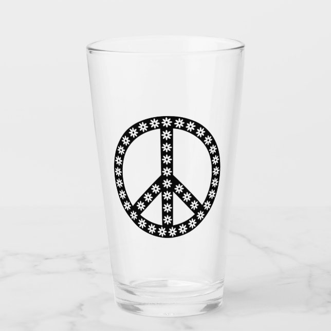 Daisy Peace Symbol Glass (Front)