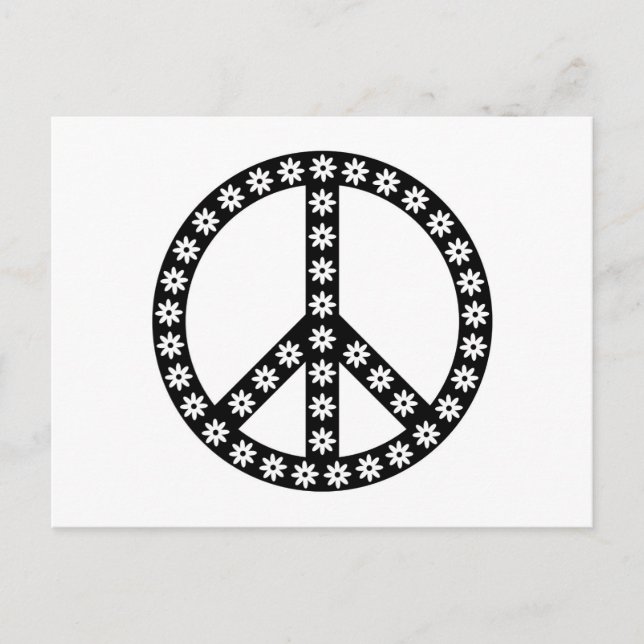 Daisy Peace Symbol Postcard (Front)